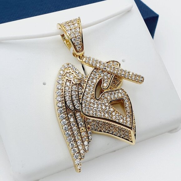 - 14K Gold Plated Cubic Zircon Pendant, INUS1BR235 - Picture 3 of 9